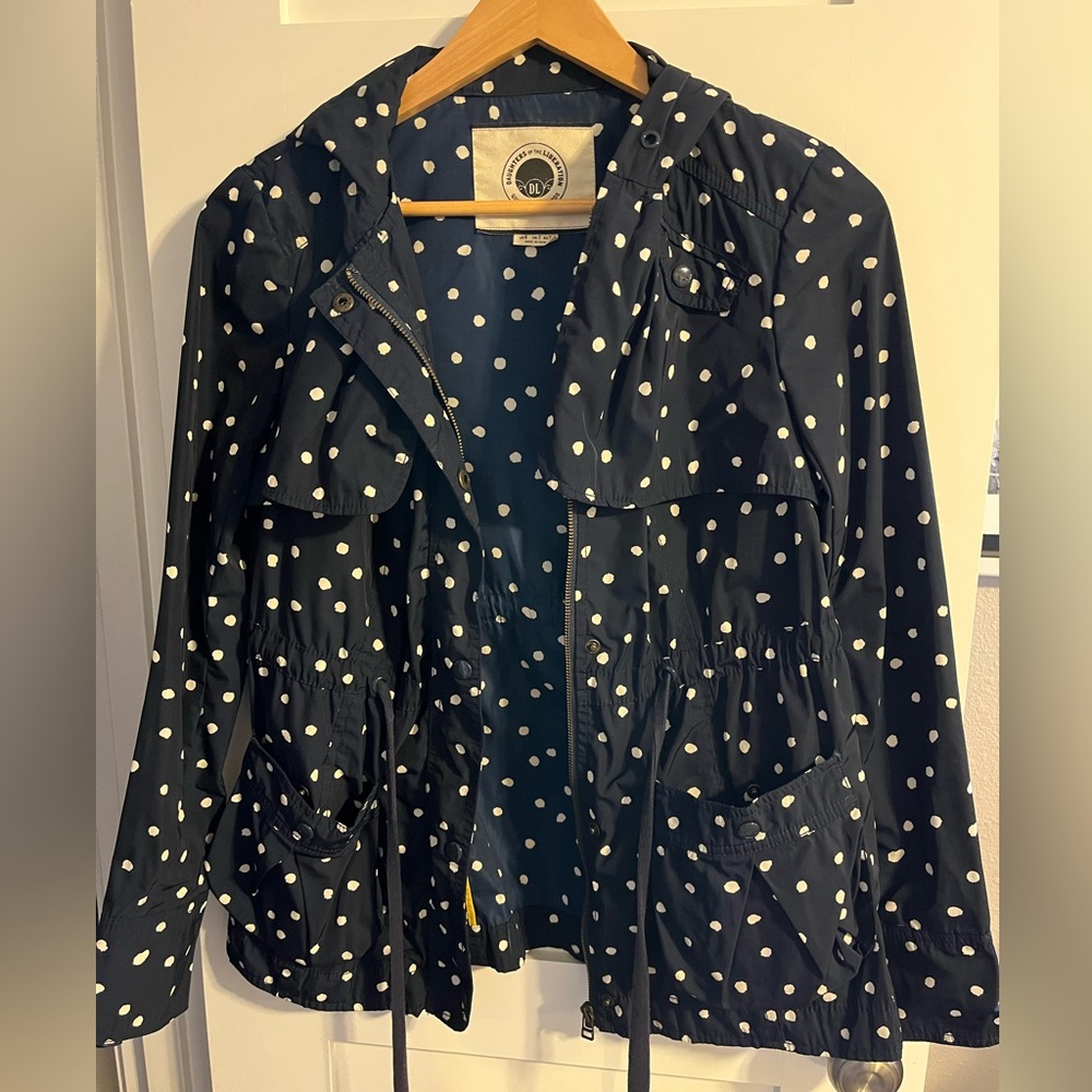 Anthropologie lightweight polka dot jacket
